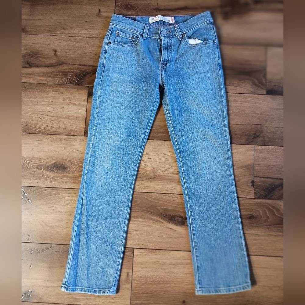 Levis 505 Jeans Womens Medium Nouveau Low Straight Denim Stretch Classic Vintage